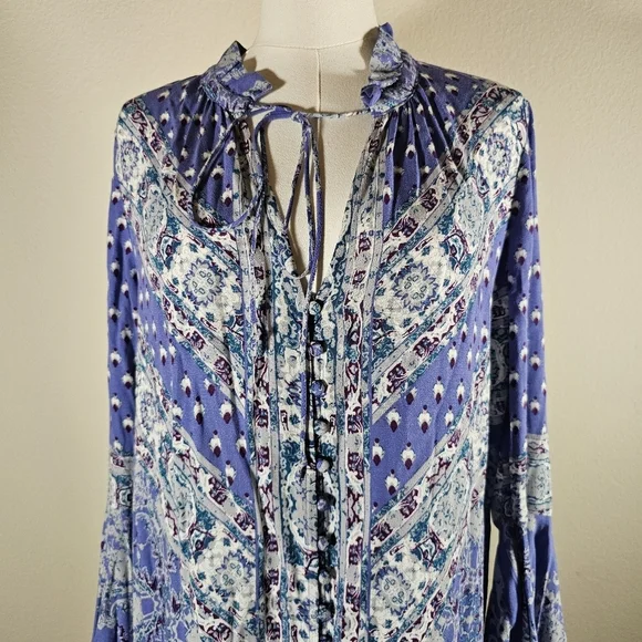 Free People Magic Mystery Tunic Bell Sleeve Top S - Picture 3 of 10